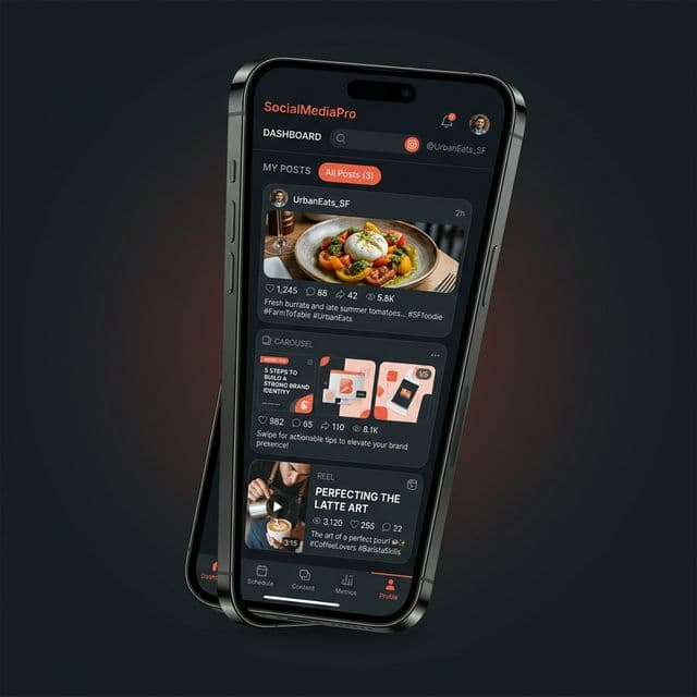 Esempio di feed social professionale creato da Skalo per un'attività