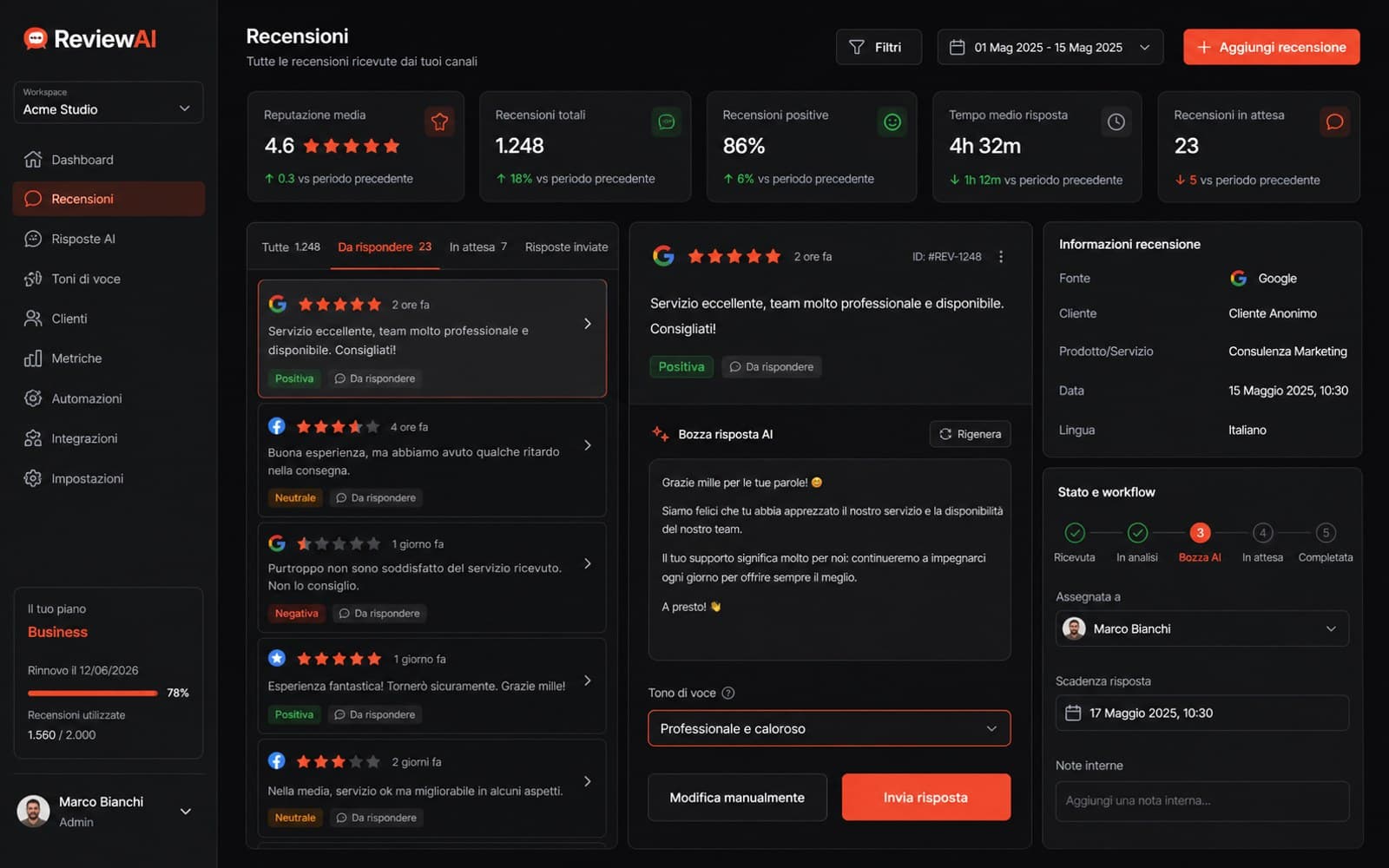 AI Review Management System screenshot 3