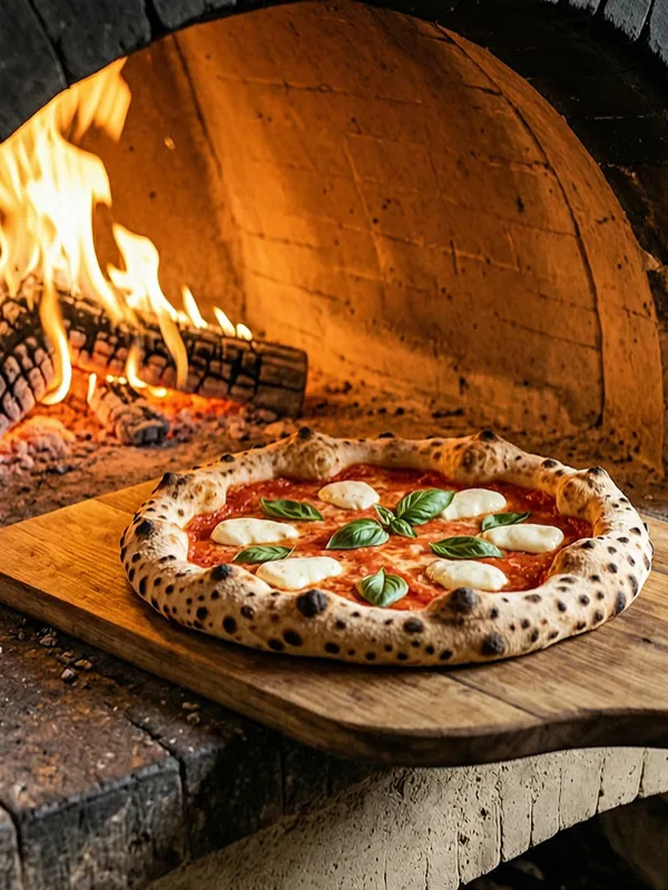 Maps: la Margherita sulla pala davanti al forno a legna acceso