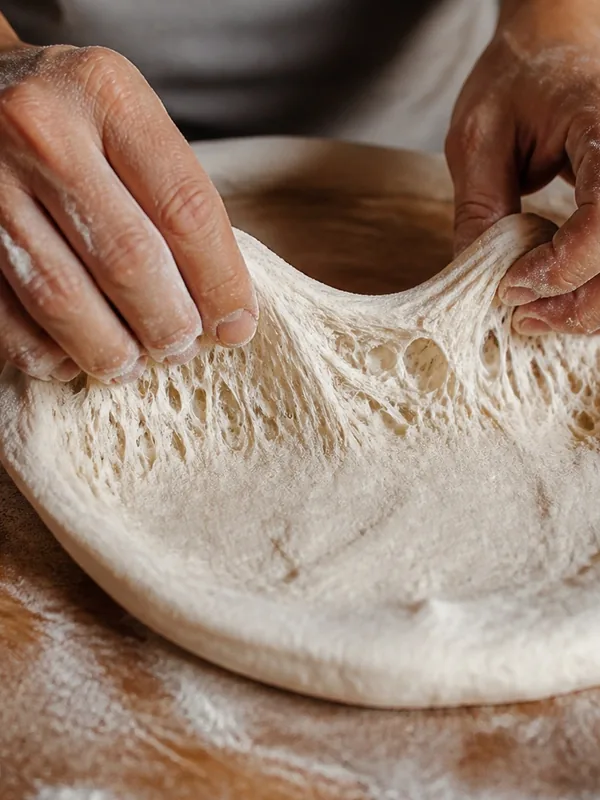 Reel: le mani allargano l'impasto sul banco