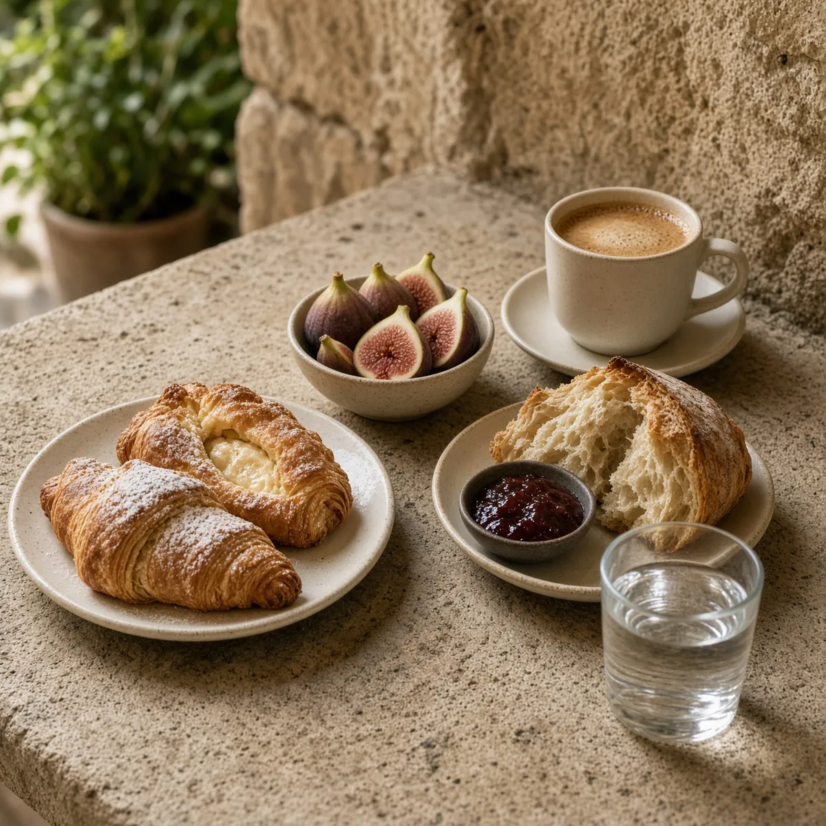 Una colazione lucana su un tavolo in pietra